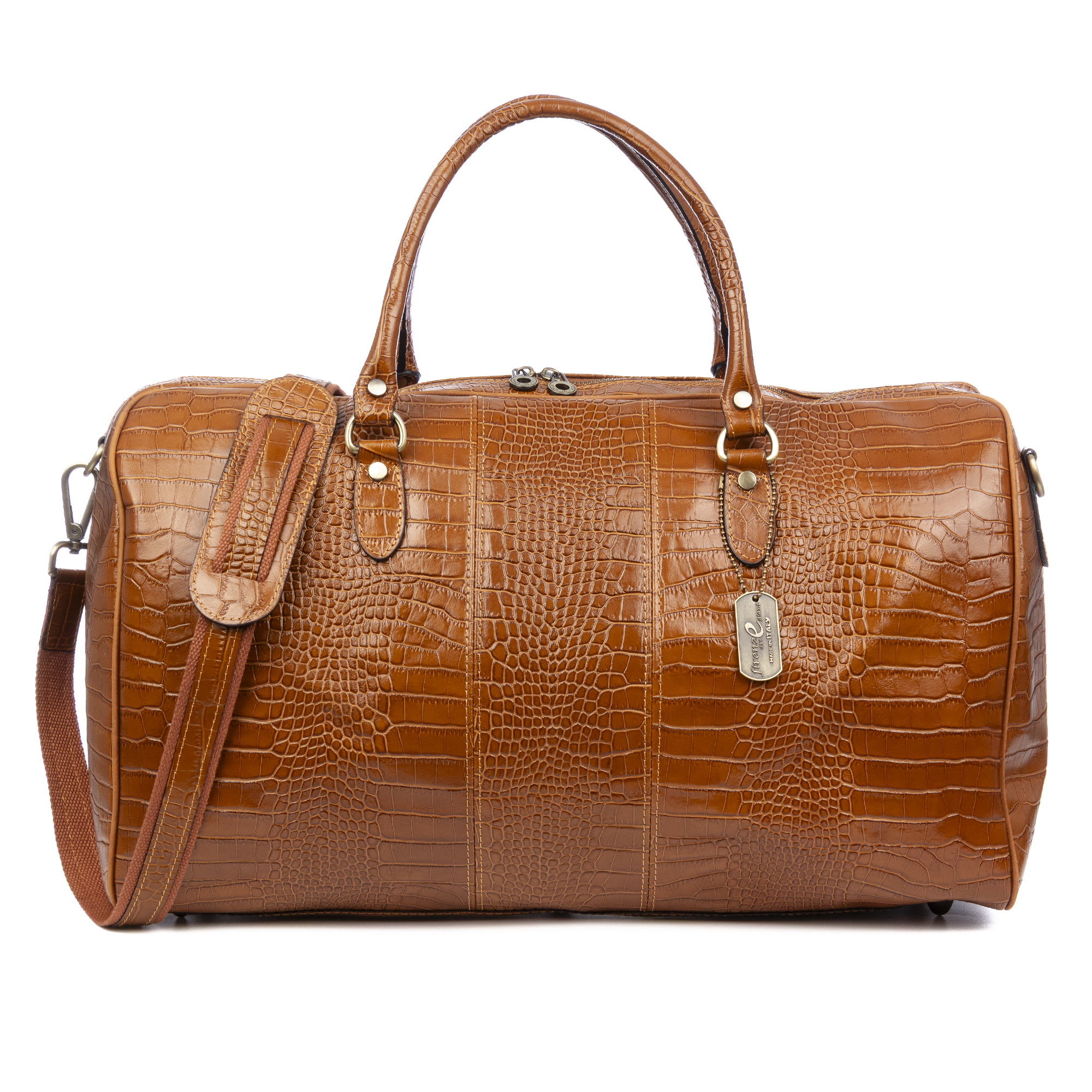 FIRENZE ARTEGIANI Arianone bolso de viaje. Piel auténtica Crosta. Fabricado en Italia 53x25x31 Cm.