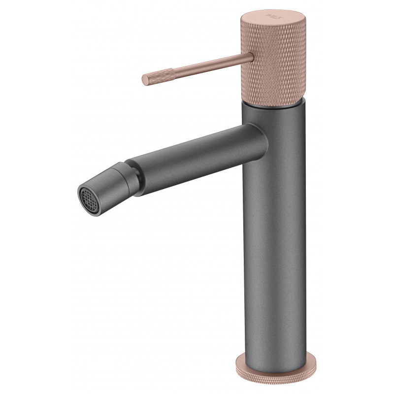 Imex Line BDD038-2GC grifo monomando bidé diseño moderno gris mate champagne