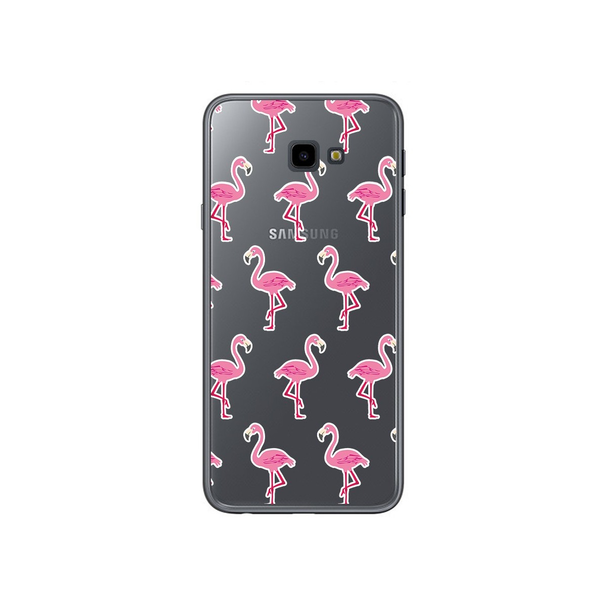 Tumundosmartphone Funda Gel Transparente para Samsung Galaxy J4+ Plus Diseño Flamenco Dibujos