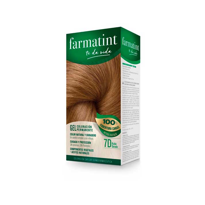 Farmatint 7D Rubio Dorado - Tinte para Cabello con Cobertura Total de Canas