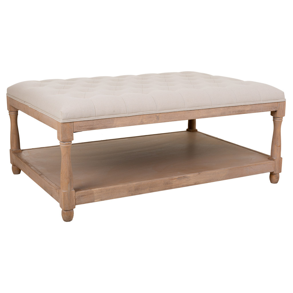 WANDERLUST DECO Banqueta de Madera Tapizada - Diseño Elegante y Resistente - 110x78x48h Cm