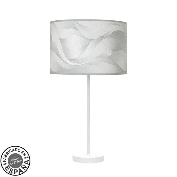 Sobremesa alto moda 1xe27 blanco/ola gris 63x30x30 cm