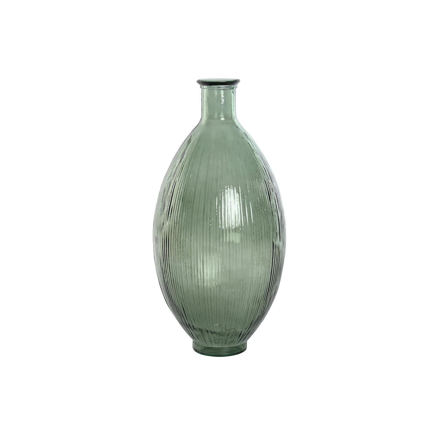 JARRON CRISTAL RECICLADO 30X30X59 RAYADO VERDE JR214930 - EL MEJOR COMPLEMENTO PARA TU HOGAR FIJALO