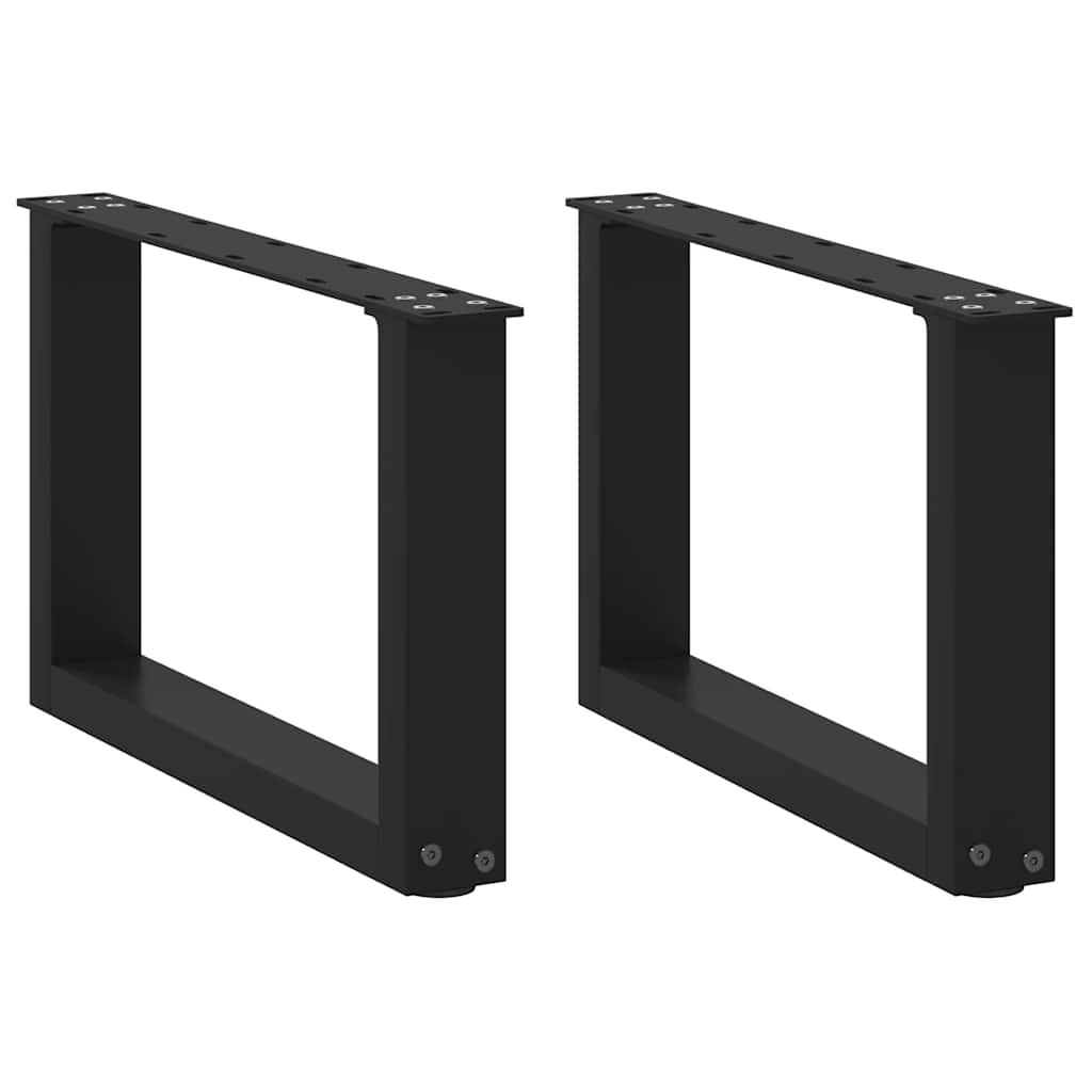 vidaXL Patas para mesa de centro en forma de U (2 unidades) 50 x (30-31) cm, acero