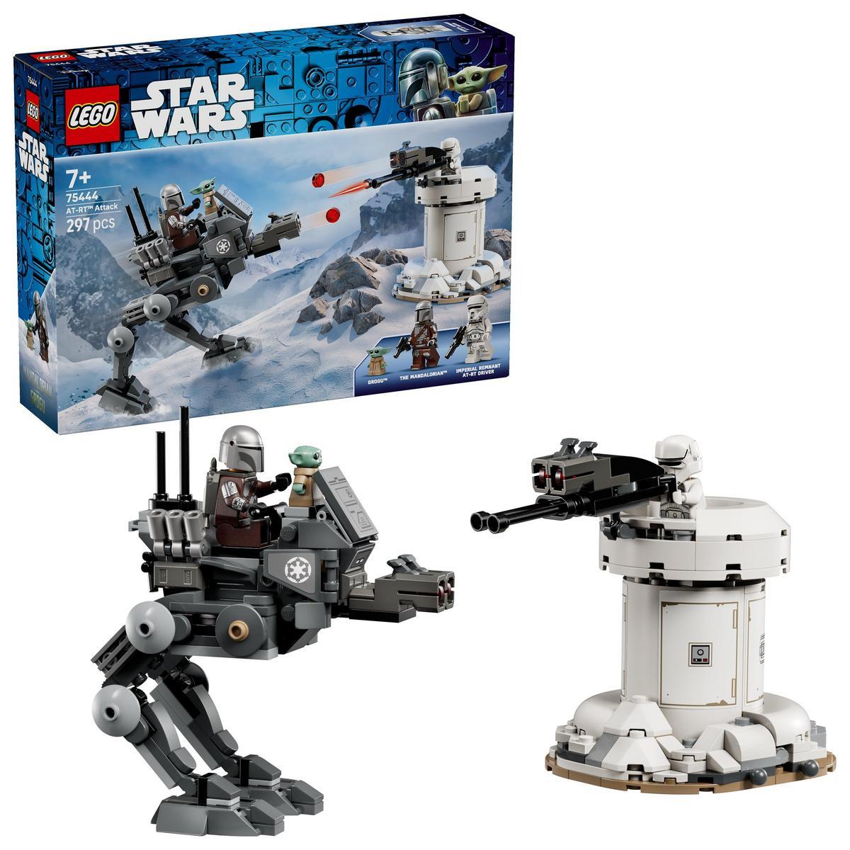 LEGO® 75444 Star Wars Ataque del AT-RT de Juguete - Minifiguras del Mandaloriano y Grogu