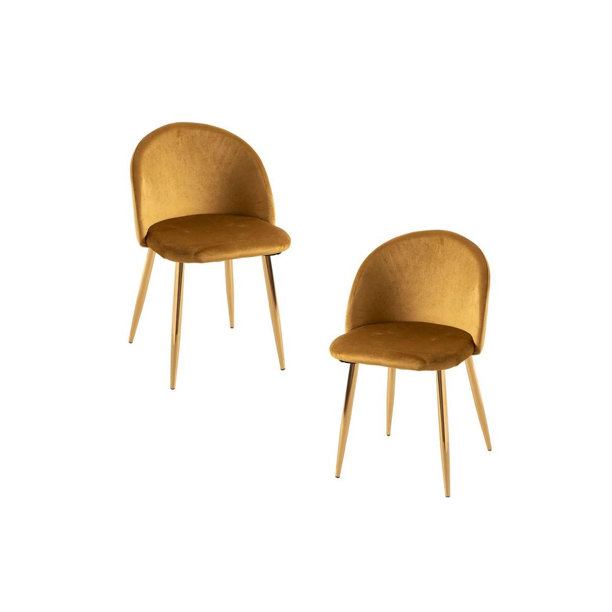 Regalos Miguel - Packs Sillas Comedor - Pack 2 Sillas Vint Terciopelo Golden - Amarillo