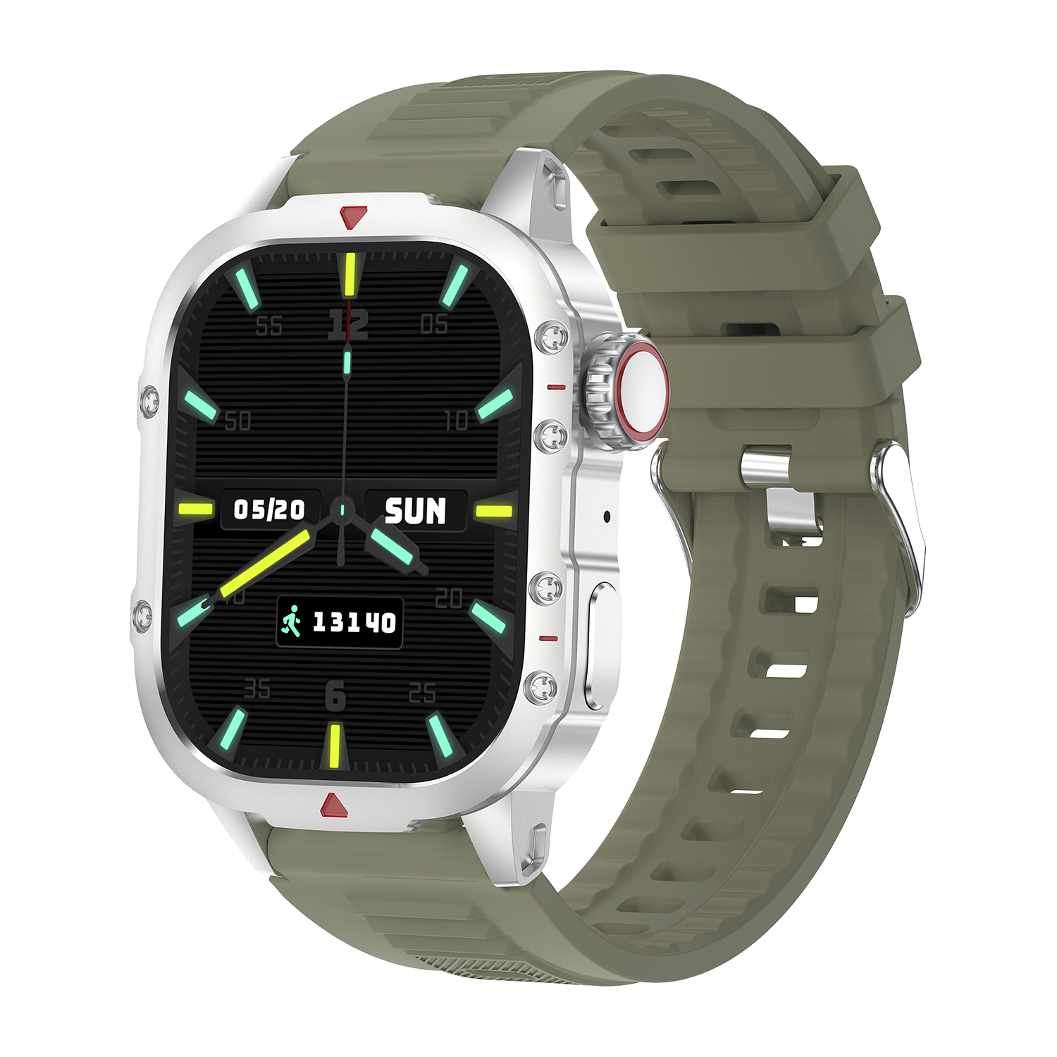 DAM. Smartwatch B04 con llamadas BT, notificaciones push. Monitor deportivo y de salud. Corona multifunción. 5x1x6cm