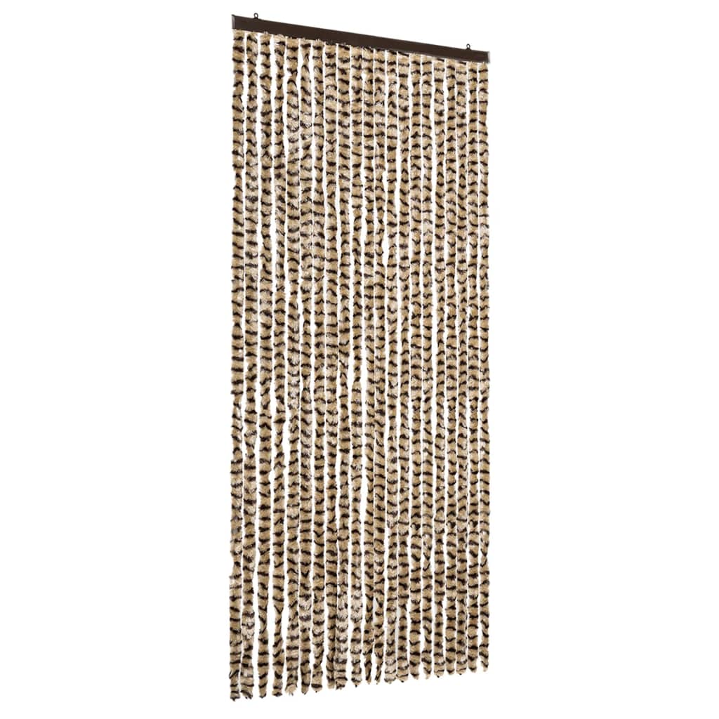 vidaXL Cortina Antimoscas Persiana Chenilla 90x220 cm Color dark brown and beige,  Beige y marrón,  beige y marrón claro y mas