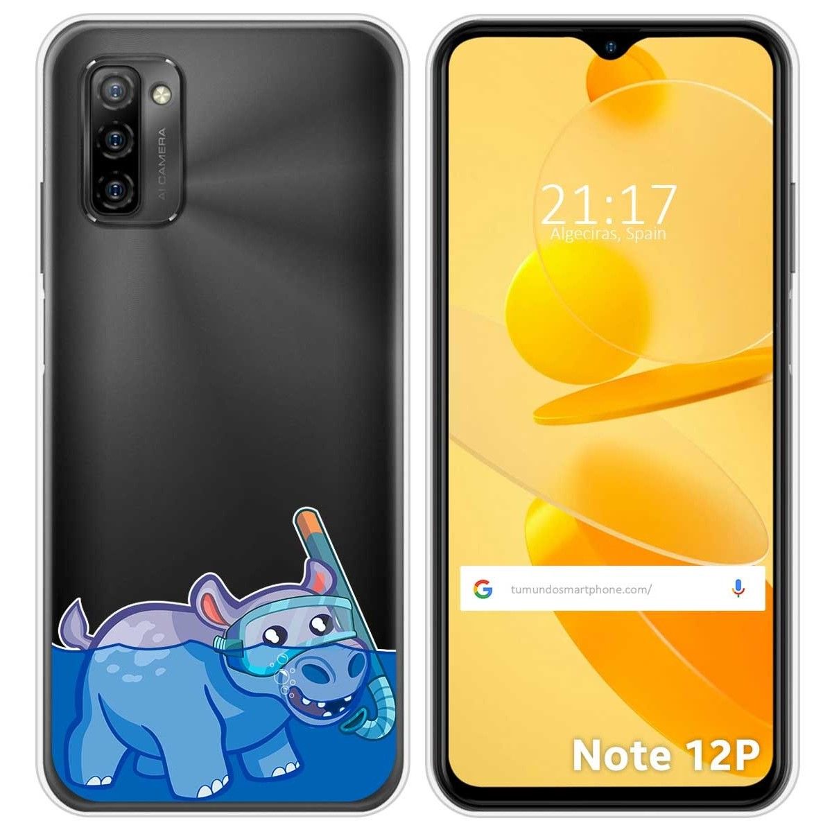 Funda Silicona Transparente para Ulefone Note 12P diseño Hipo Dibujos