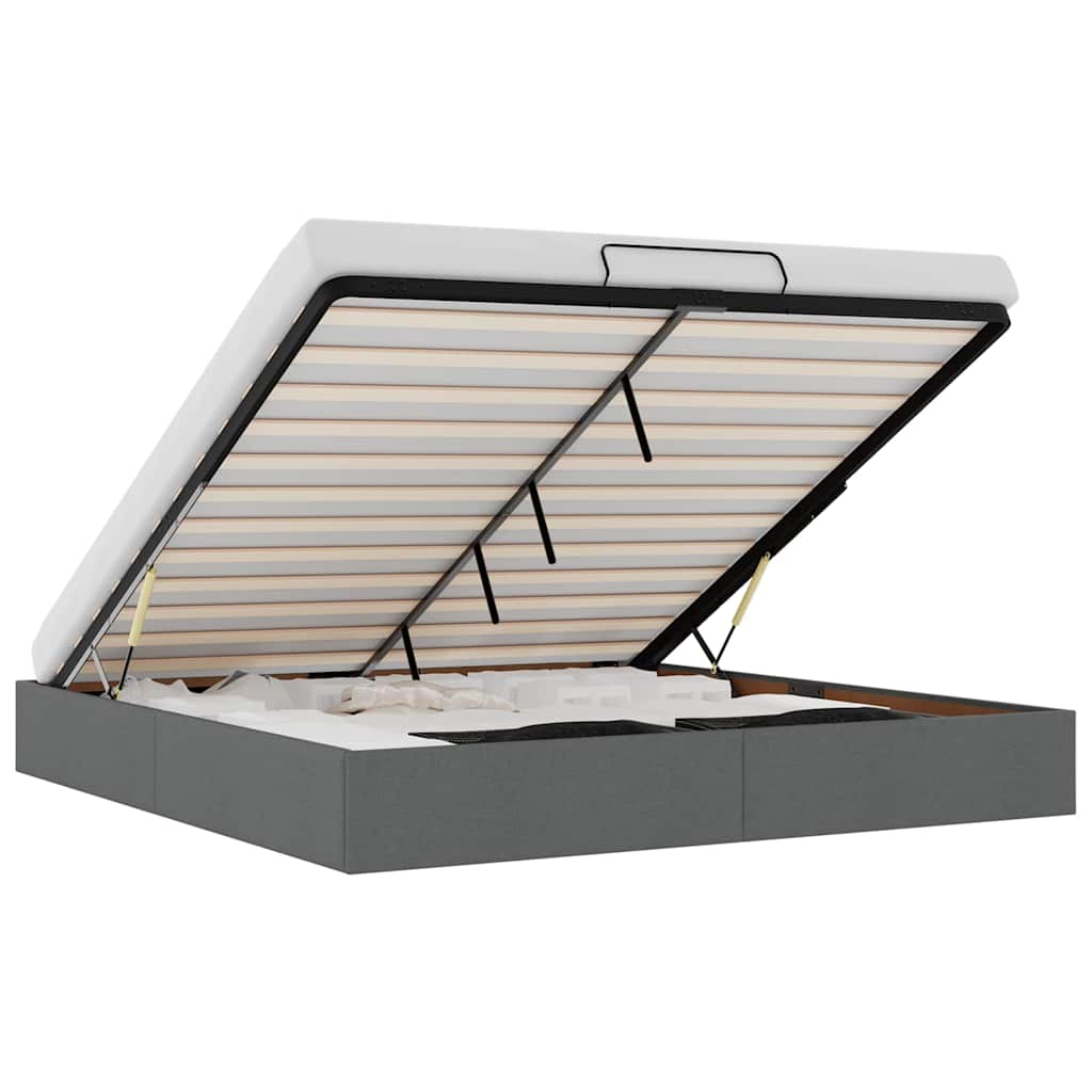 vidaXL Estructura cama otomana sin colchón tela gris oscuro 180x200cm