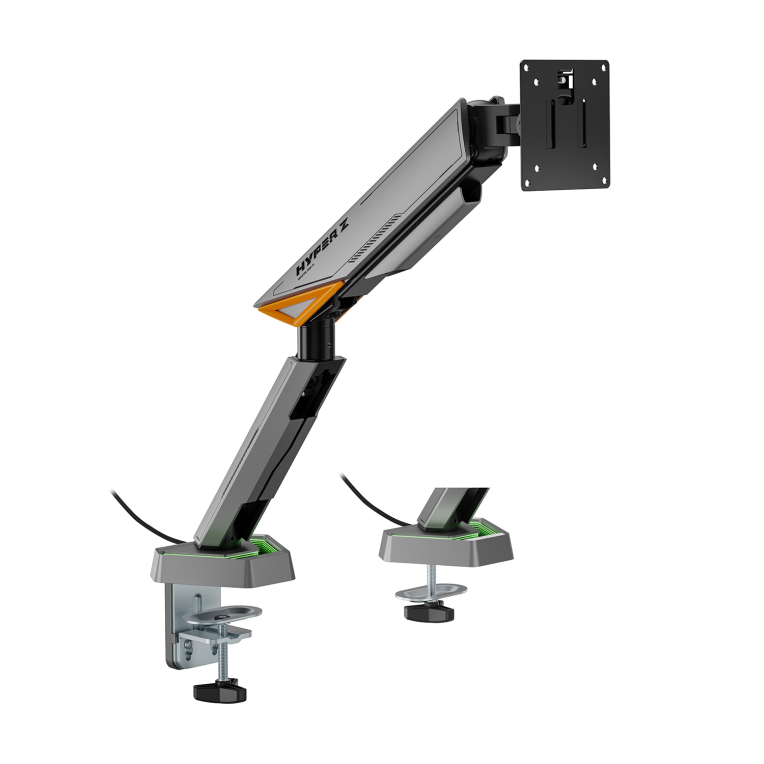 Soporte de mesa Gaming AISENS DT49TSRRGB-347 RGB, giratorio/inclinable, 16kg, VESA