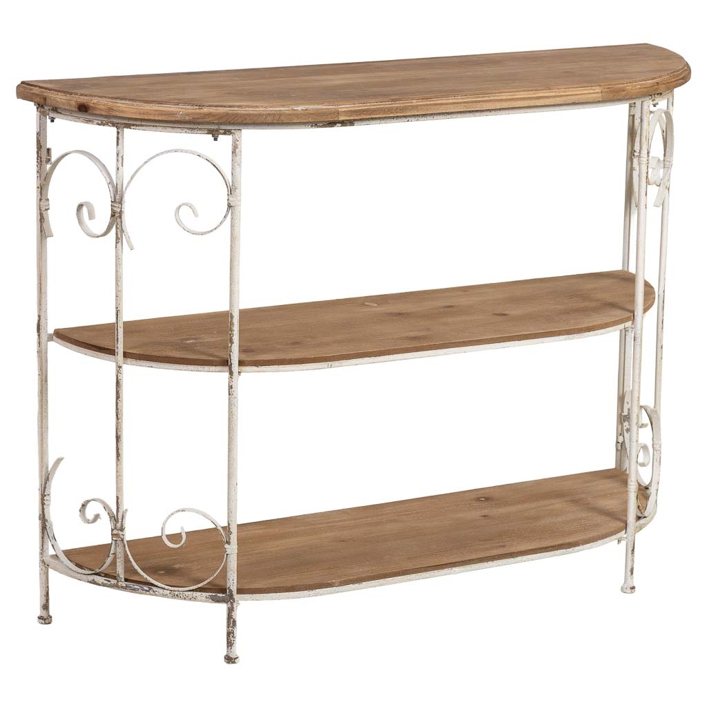 Wonderlust Deco - Estantería de madera blanca de 3 baldas 110x35.5x81.5h cm Blanco 110x35.5x81.5h cm