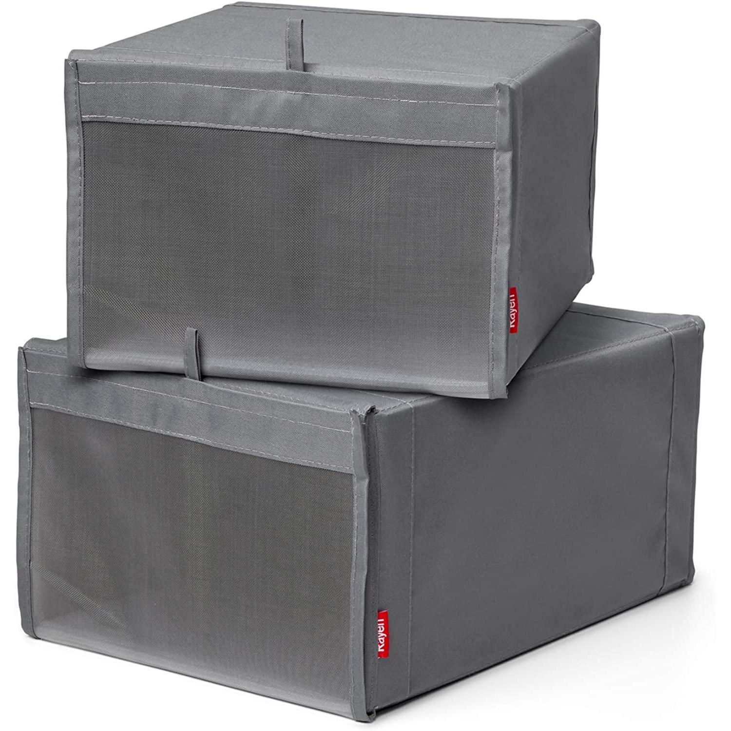 Rayen - Cajas apilables para zapatos 2 u. ,Cierre de velcro, Organizador de zapatos para guardar y proteger tu ropa