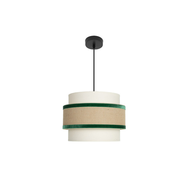 Lámpara de techo colgante Cornalina 1x27 Beis/verde 30d