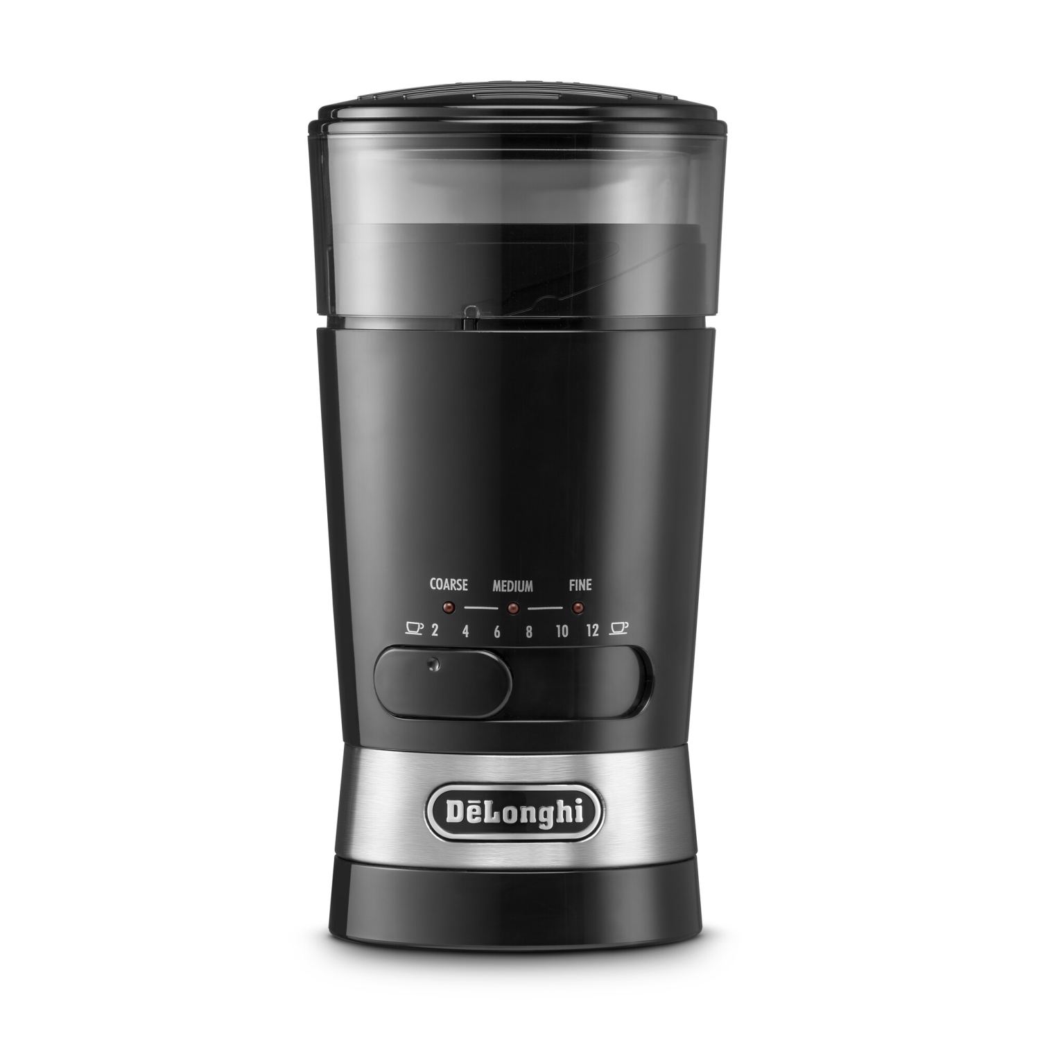 Delonghi - Molinillo Eléctrico Multifuncional con cuchillas de acero inoxidable. Incluye cepillo de limpieza. Modelo KG210 Negro