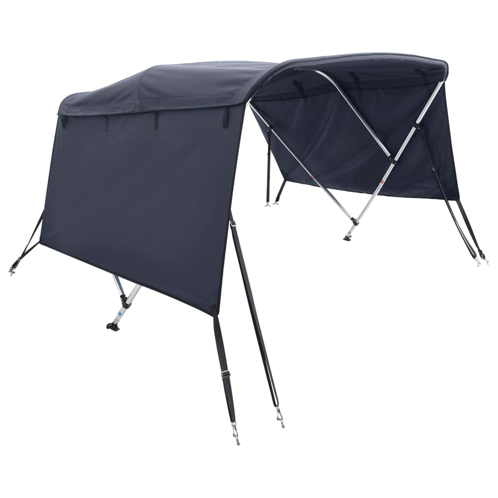 vidaXL Toldo bimini 3 arcos con paredes laterales 183x(170-182)x137 cm Color anthracite grey,  Blanco,  Azul y mas