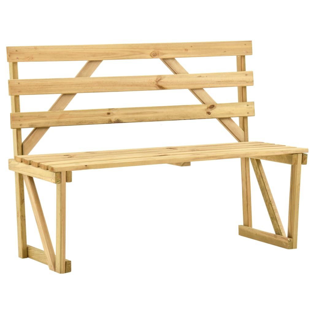 vidaXL Banco de jardín de madera de pino impregnada 120 cm