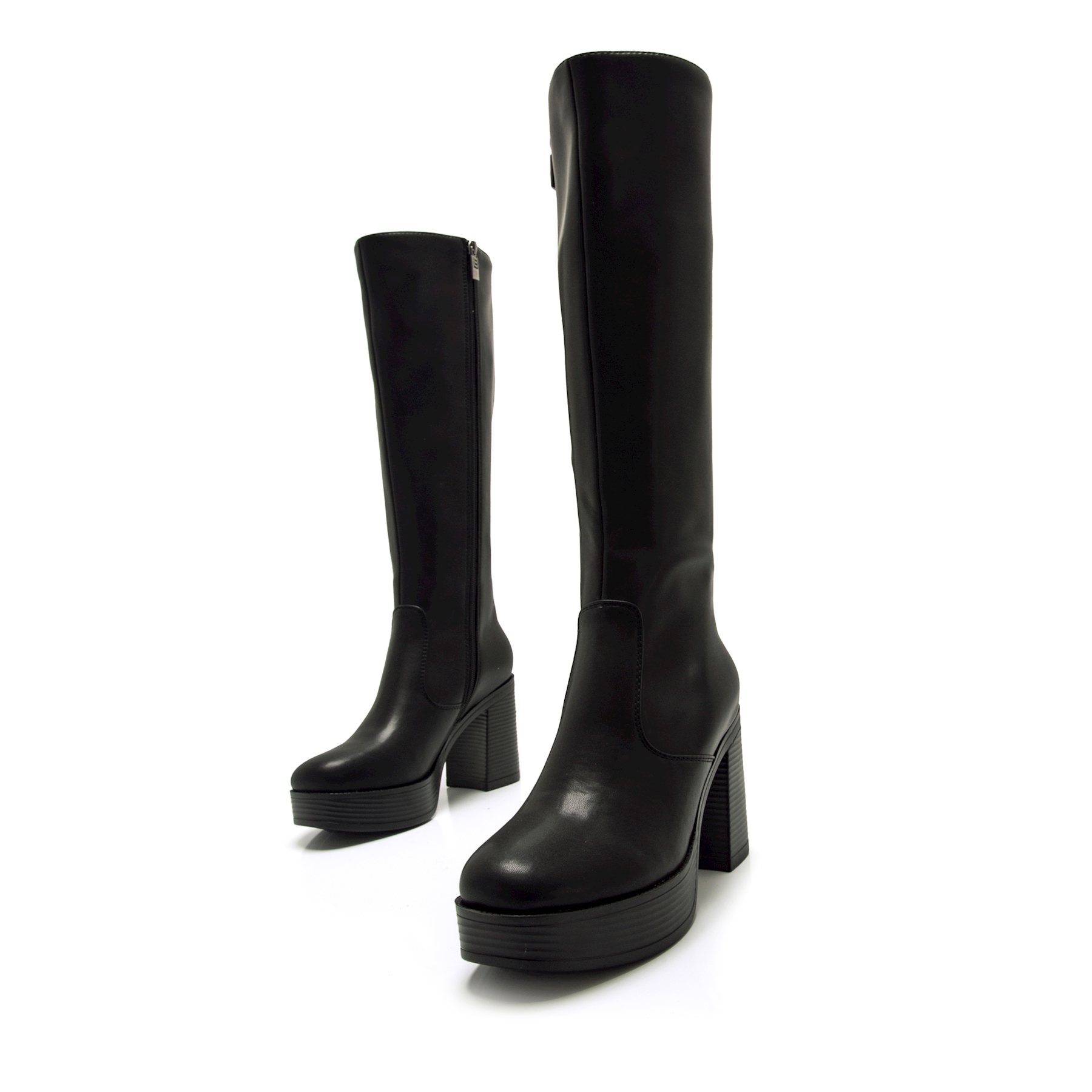 Mustang-MTNG botas de tacón mujer new 67 negro con cierre cremallera y tipo de puntera redonda