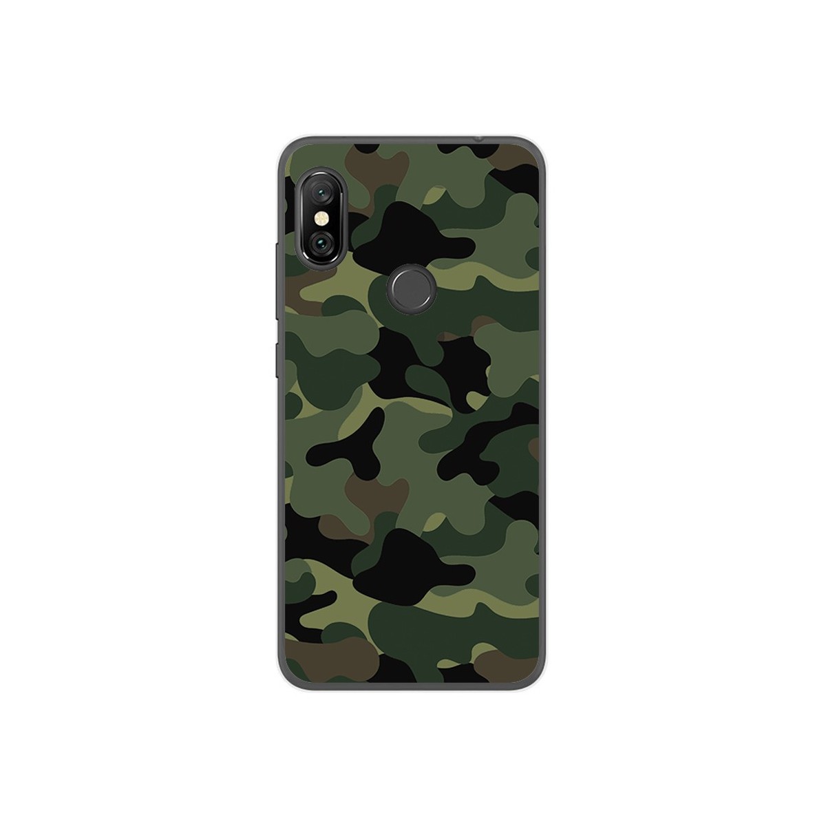 Tumundosmartphone Funda Gel Tpu para Xiaomi Redmi Note 6 Pro Diseño Camuflaje Dibujos