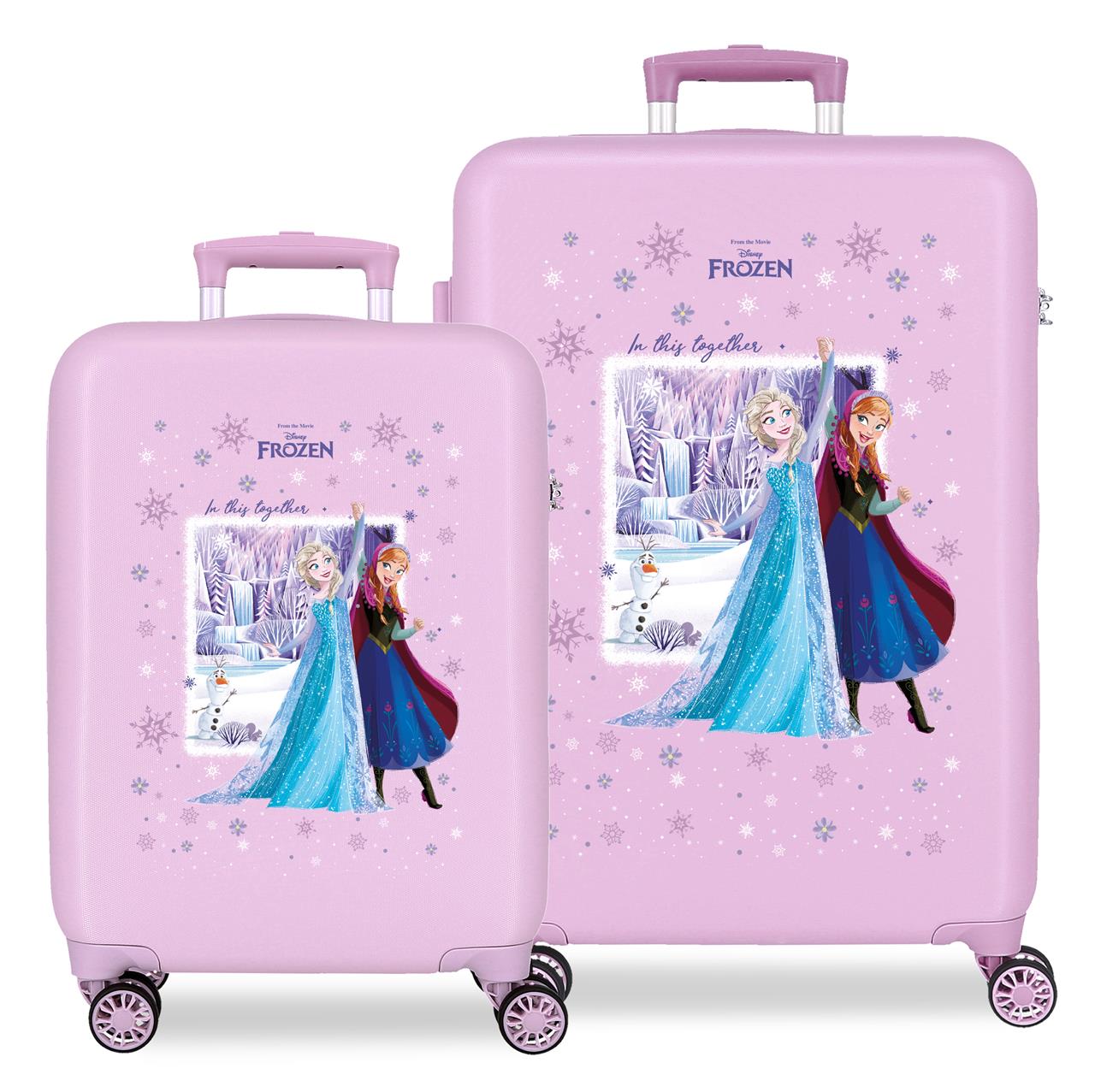 Juego de maletas Frozen in this together Lila 46x65x23cm