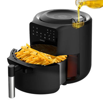 CECOTEC 03305 Freidora de aire caliente de 1550 W con dosificador de aceite y accesorios de silicona Cecofry Rain