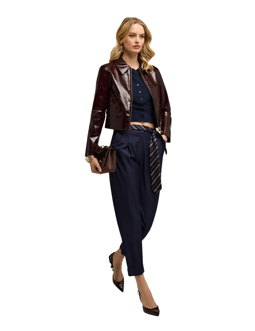 Motivi - Pantalones zanahoria en chambray