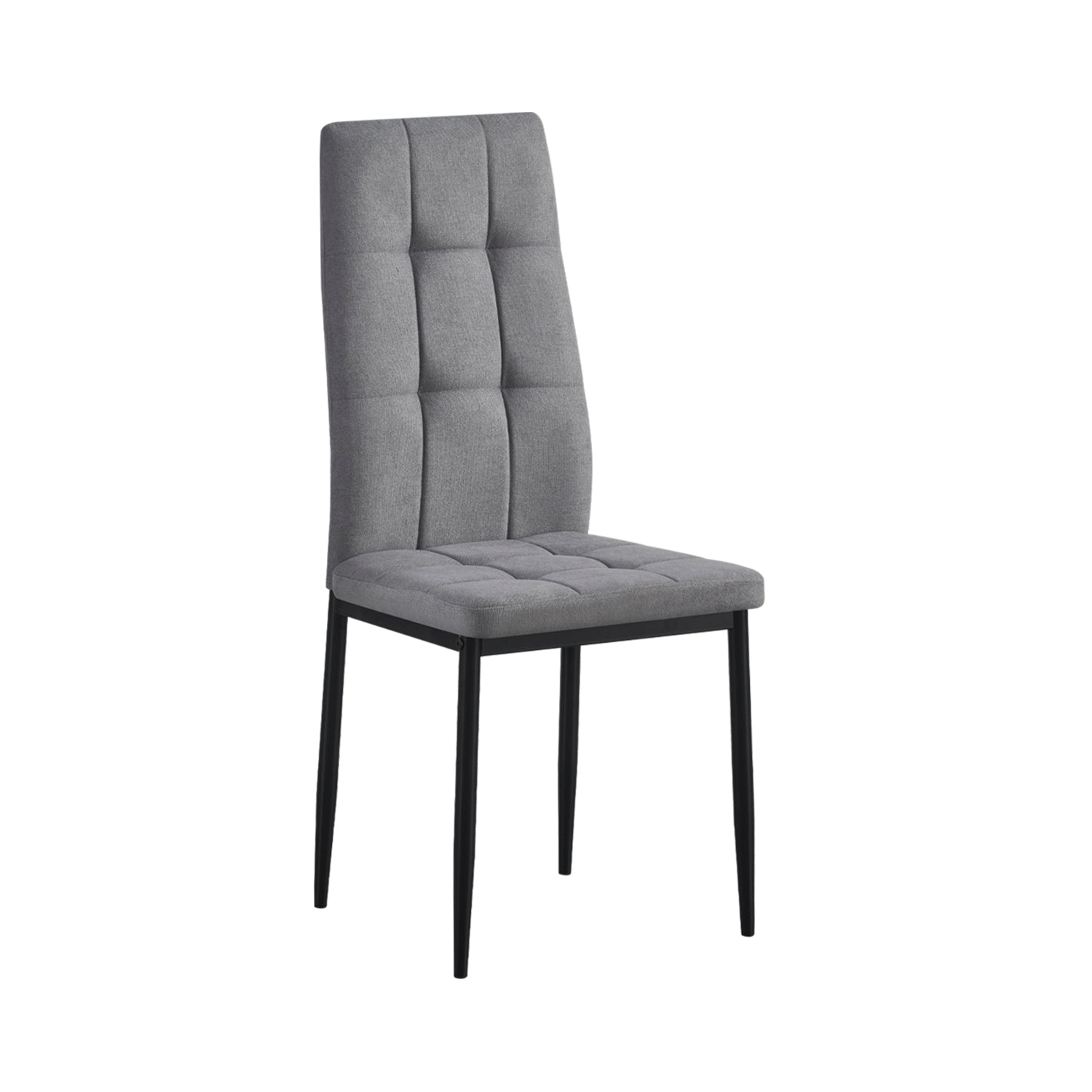 Set de 4 sillas de comedor tapizadas leonor  gris para hogar moderno mueble de almacenaje  - Homekit