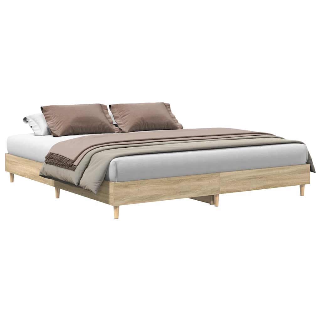 vidaXL Estructura de cama sin colchón roble Sonoma 180x200 cm