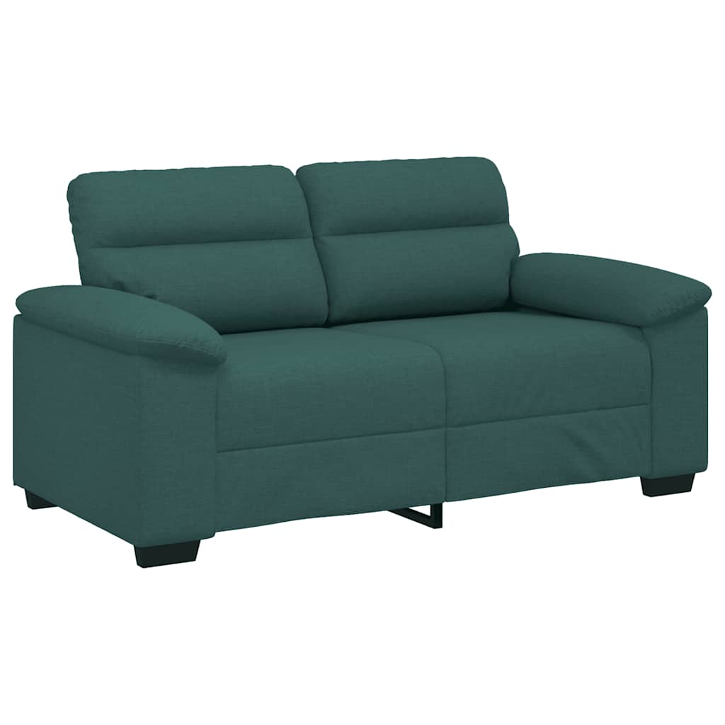 Sofá de 2 plazas verde oscuro, 160x81x84 cm, tela