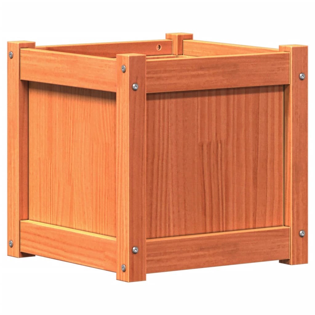 vidaXL Jardinera madera maciza de pino impregnada 40x40x40 cm Color Pino natural,  Pino blanco,  Marrón pino y mas