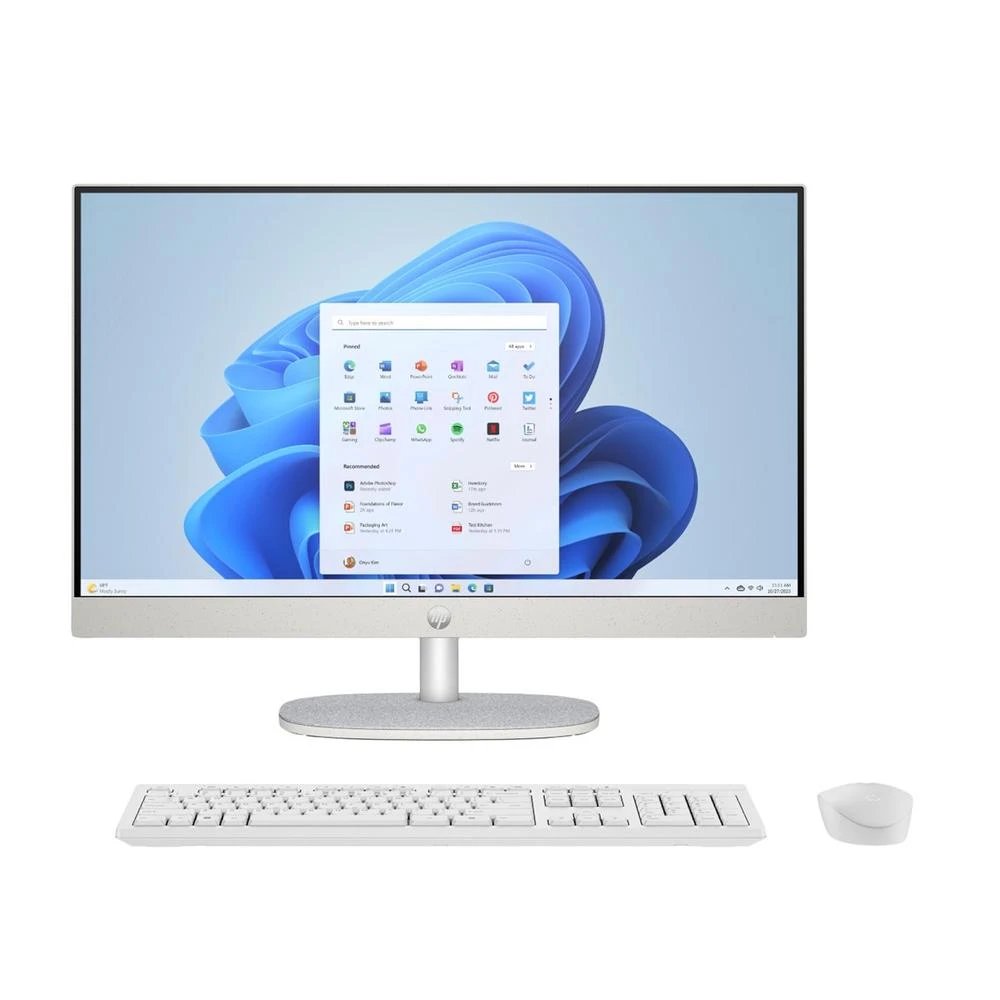 Pc Sobremesa All-in-One (PC de sobremesa) Windows 11 Intel Core i5-1335U HP D7LK4EA | Intel Iris Xe, 8Gb., 512GB, Bluetooth, Blanco caracola