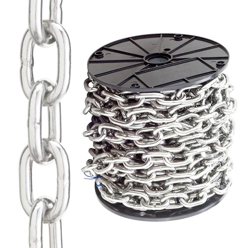 Cadena en rollo zincada 6 mm.(rollo 36 metros)