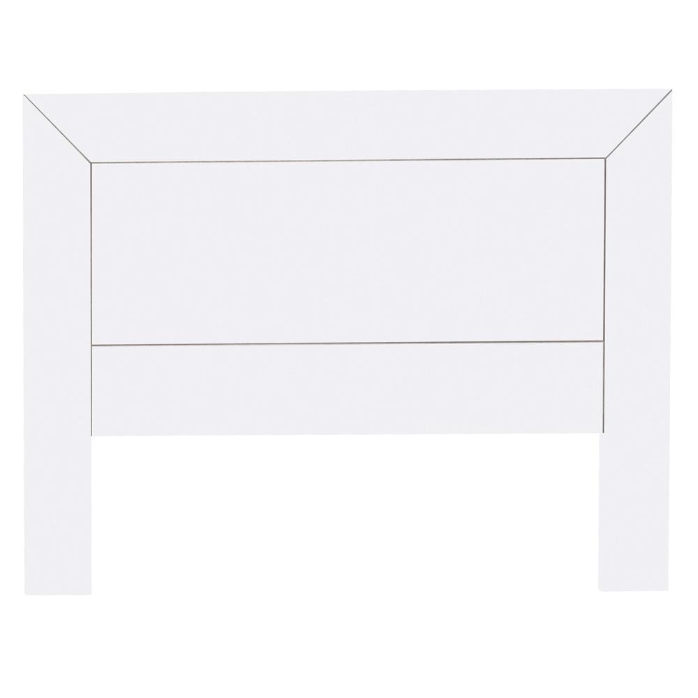 Cabecero para somier de 135 cm , pino y Mdf macizo, Moblit, serie Kalpe lacado, medidas: (135x110x2) cm ( altoxanchoxfondo), color blanco