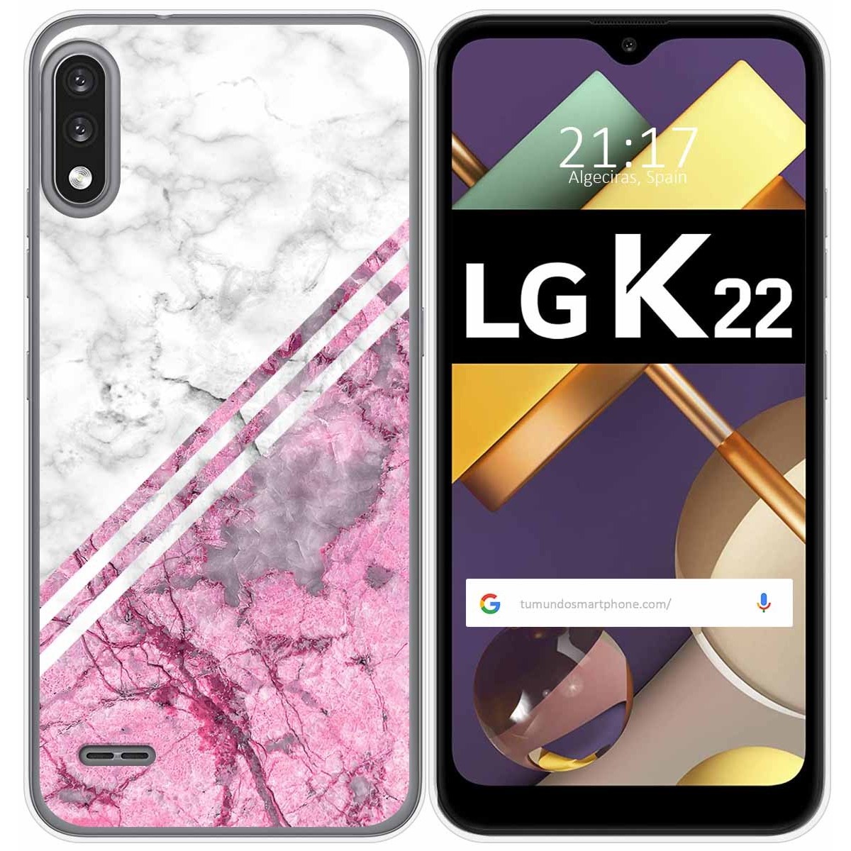 Tumundosmartphone Funda Gel Tpu para Lg K22 diseño Mármol 03 Dibujos