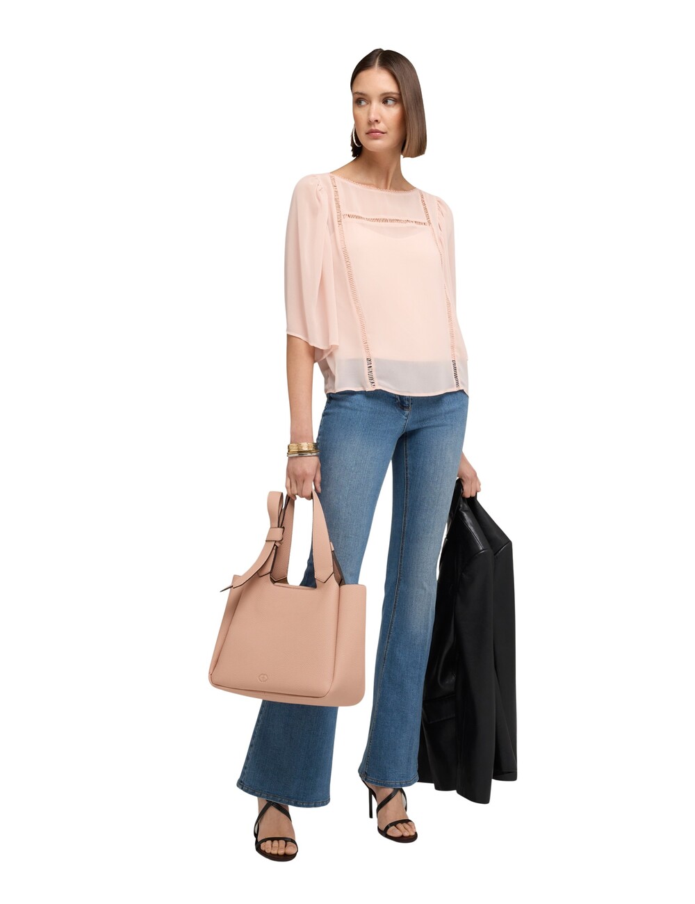 Motivi - Blusa de georgette con bordados ajouré
