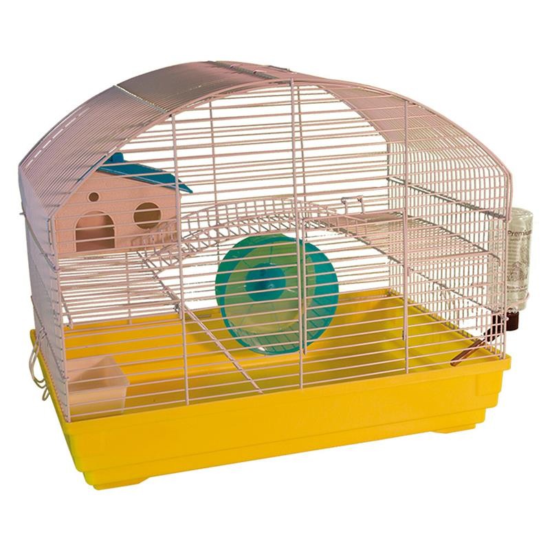 Jaula Arquivet Menorca para Mascotas Pequeñas - 45,5x31,5x27 Cm - Resistente Plástico - Rueda Giratoria y Accesorios Incluidos