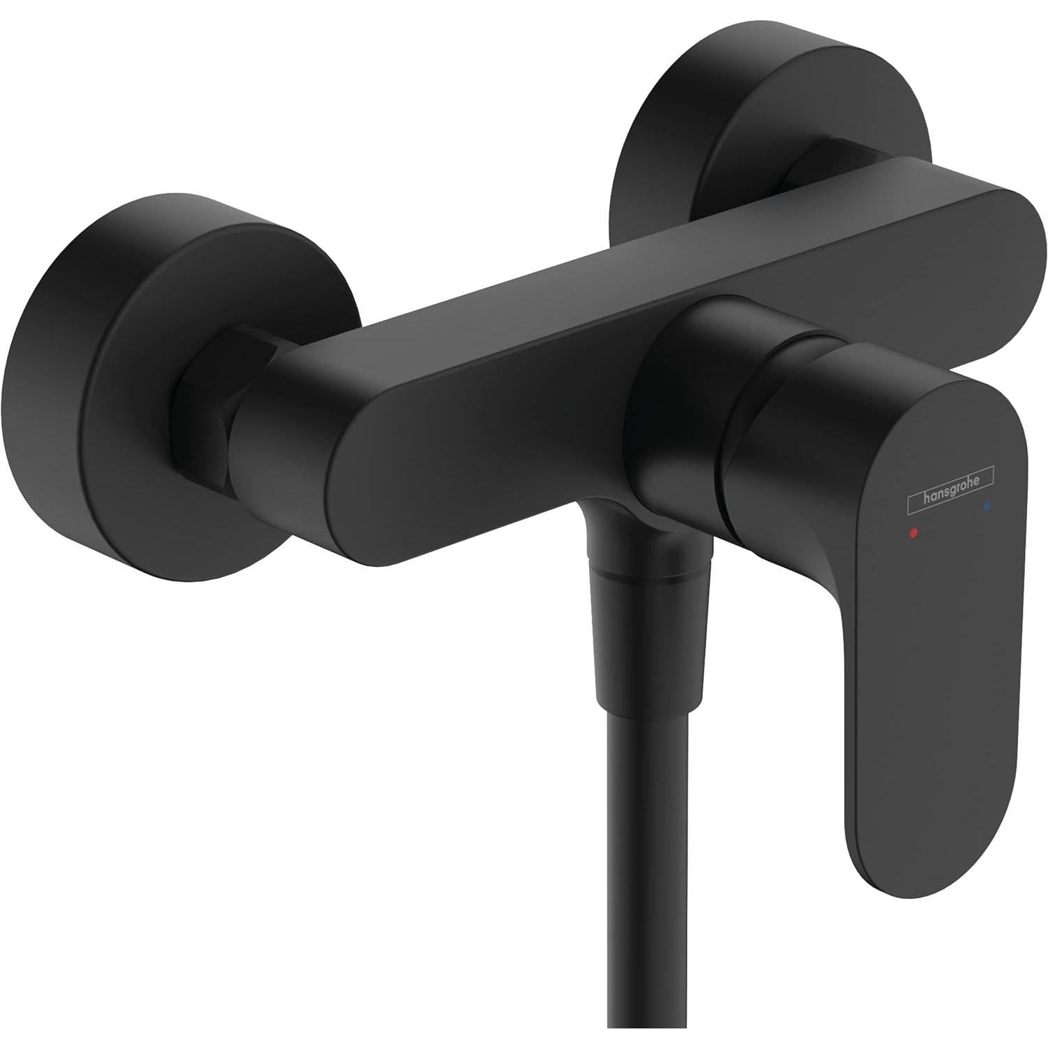 hansgrohe Rebris S Mezclador monomando de ducha visto, negro mate, 72640670
