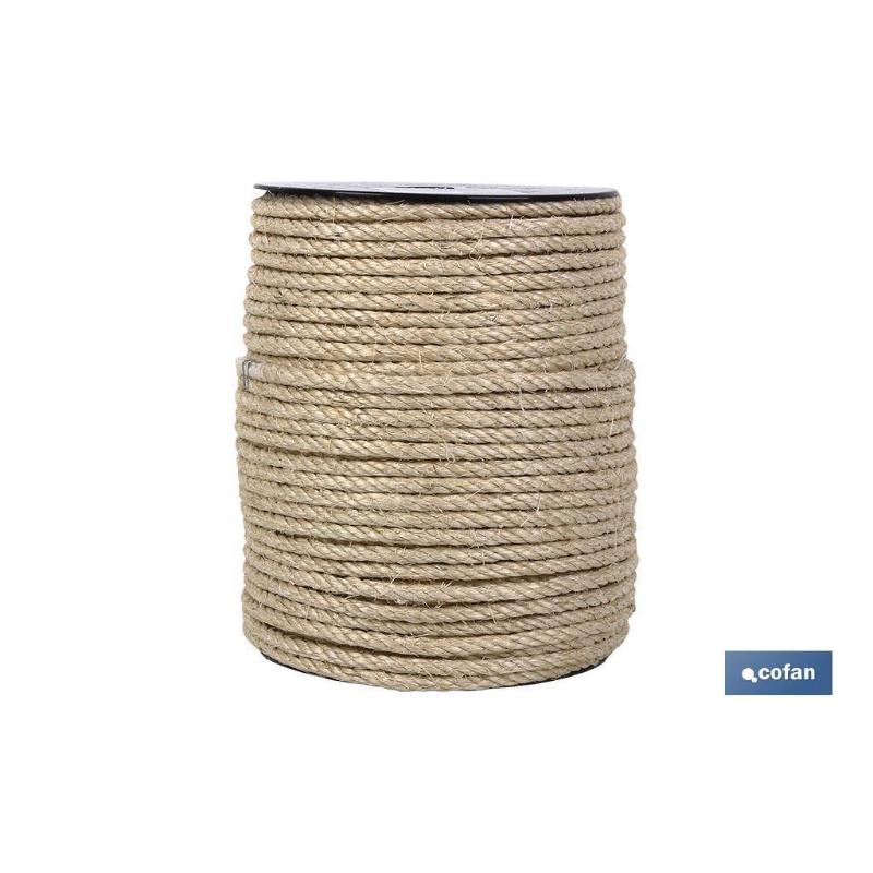 Cuerda sisal 4 cabos 18 mm 25 mts natural