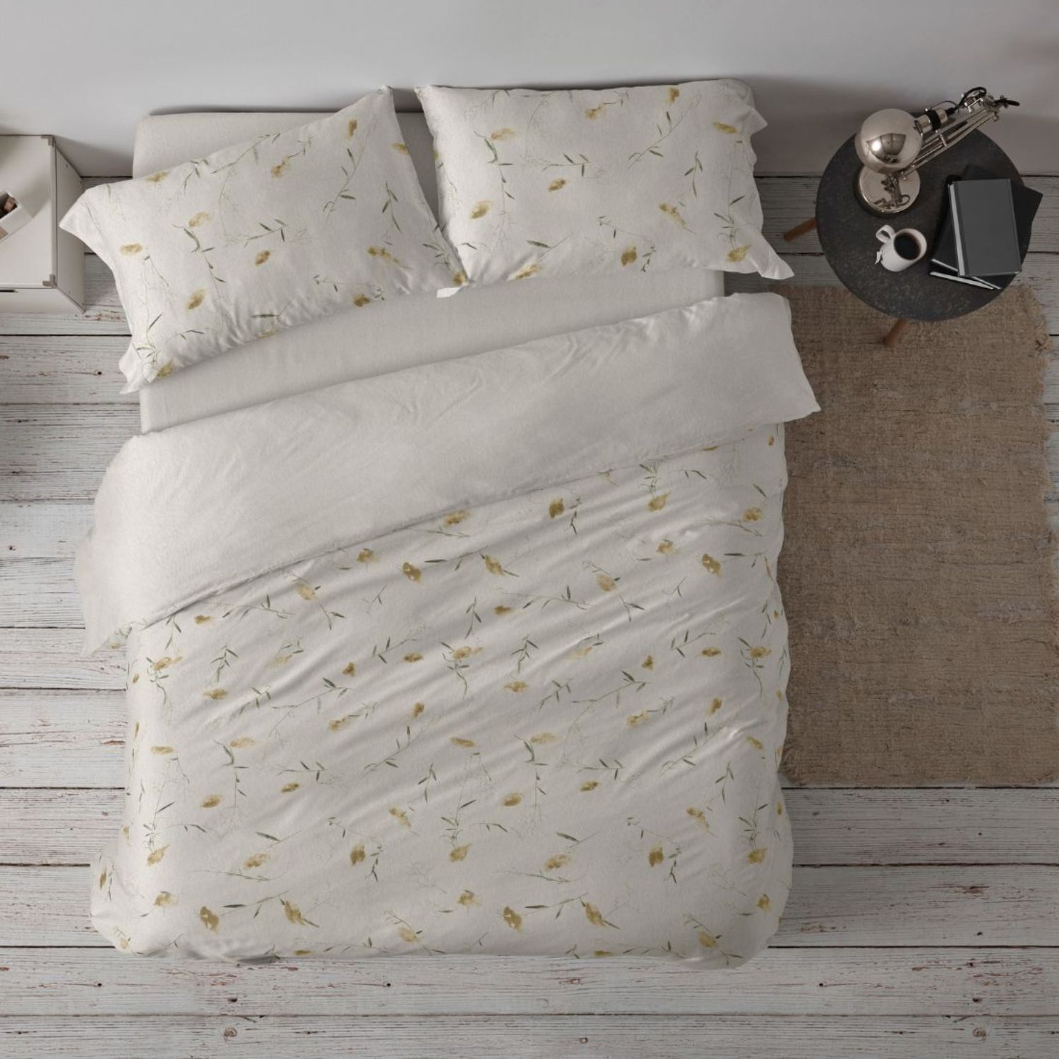 Funda Nórdica BURRITO BLANCO 50% Algodón Diseño Botánico Rosa Palo - Tacto Suave, Fácil Planchado, Alta Durabilidad - Cama 90-200cm