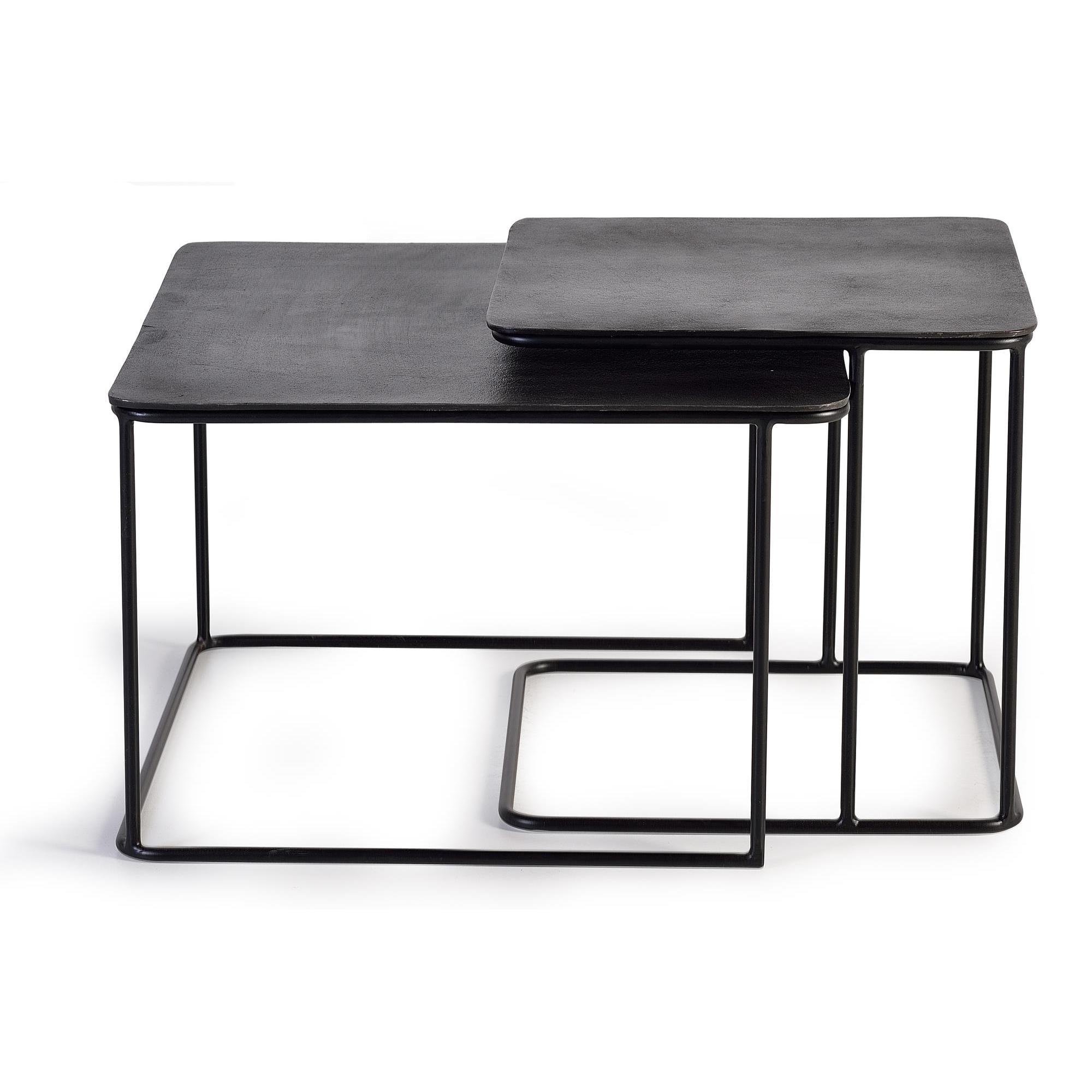 Mesa de café tapa de bronce y  patas de metal