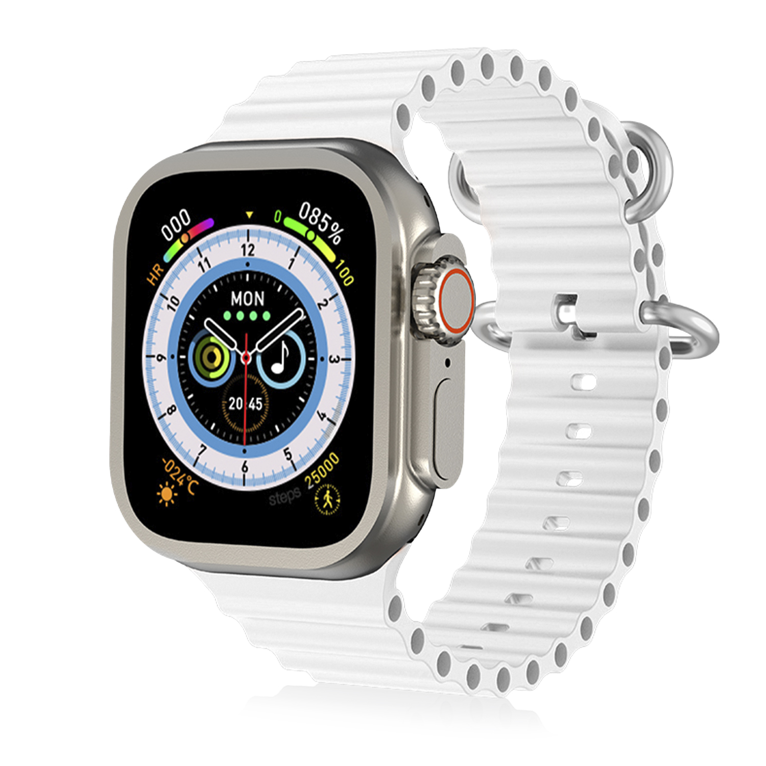 DAM. Smartwatch J68+ modos de deporte y sensores de salud, avisos de notificaciones y llamadas bluetooth. Corona multifunción. 5x1x5cm.