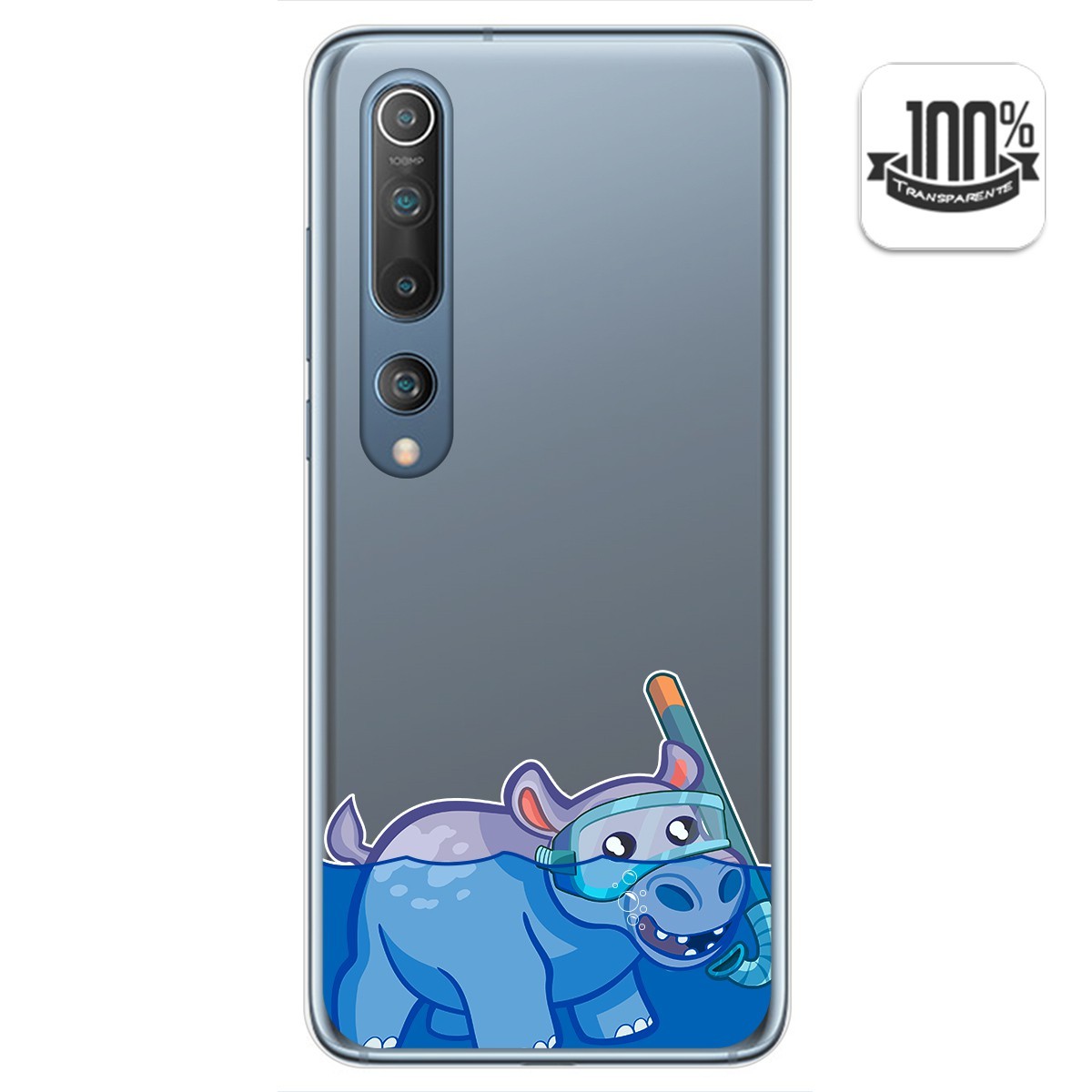 Tumundosmartphone Funda Gel Transparente para Xiaomi Mi 10 / Mi 10 Pro diseño Hipo Dibujos