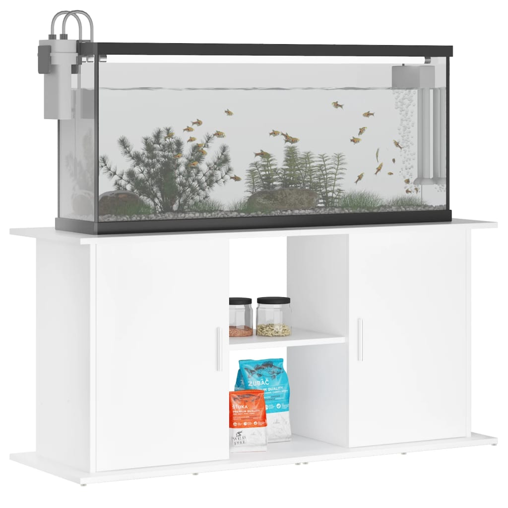 vidaXL Soporte de acuario madera ingeniería 121x41x58 cm Color Blanco brillante,  Gris hormigón,  Marrón roble y mas