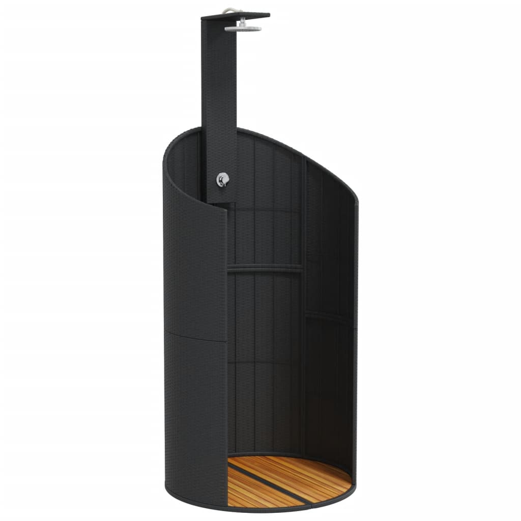 vidaXL Ducha de Exterior para Piscina Mueble Ratán PE Madera Acacia Color Gris,  Negro,  Beige y mas