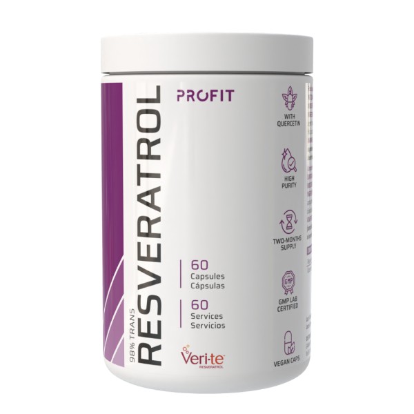 PROFIT Resveratrol - 60 vcaps. Cápsulas Vegetales con Trans-Resveratrol para Protección Celular y Energía Diaria