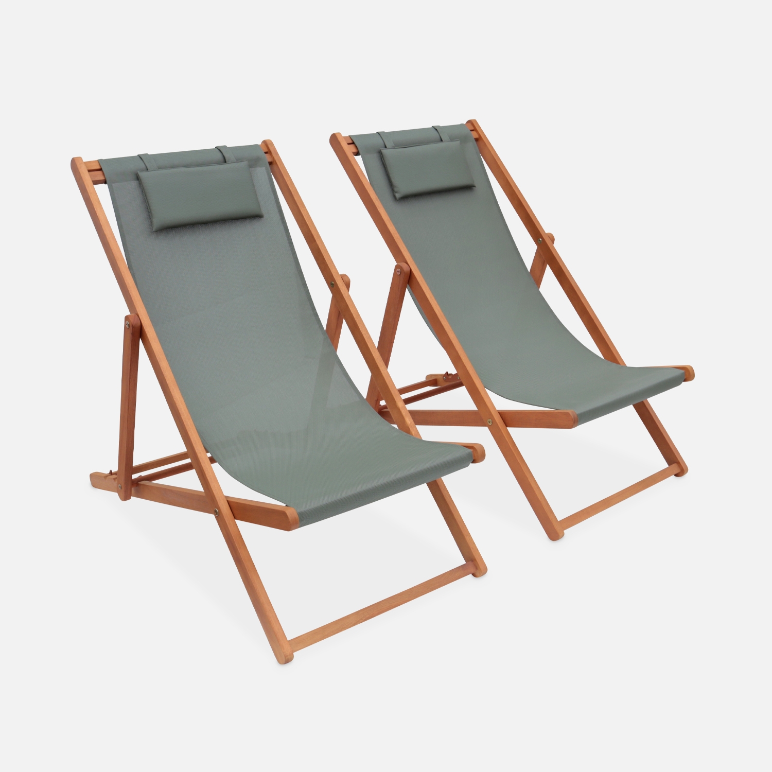 sweeek - Silla plegable de madera de eucalipto, set de 2 , Creus , 102x56x86