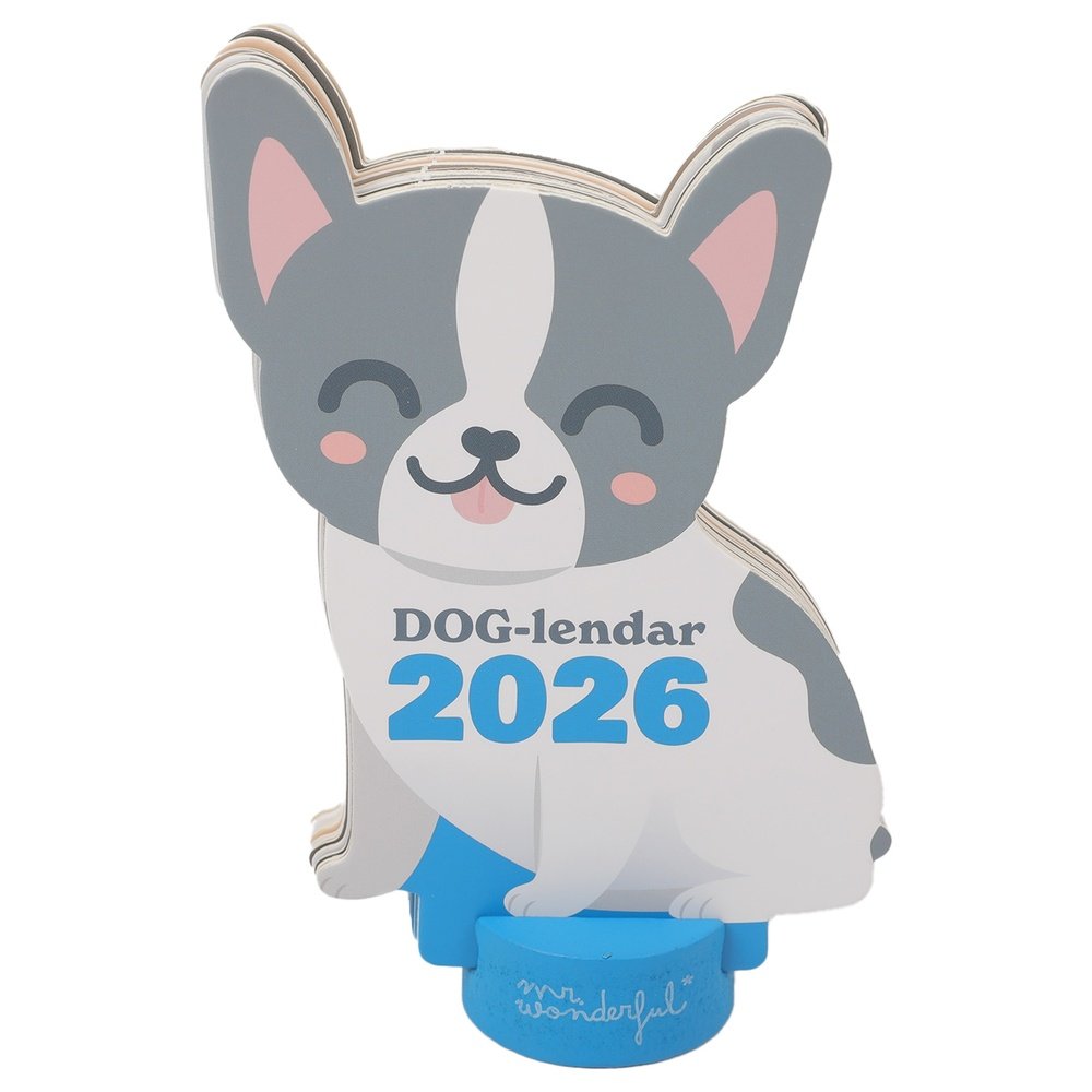 MR CALENDARIO DE SOBREMESA 2026 CON PEANA BULLDOG CALENDARIOS 11x1x14 Cms.