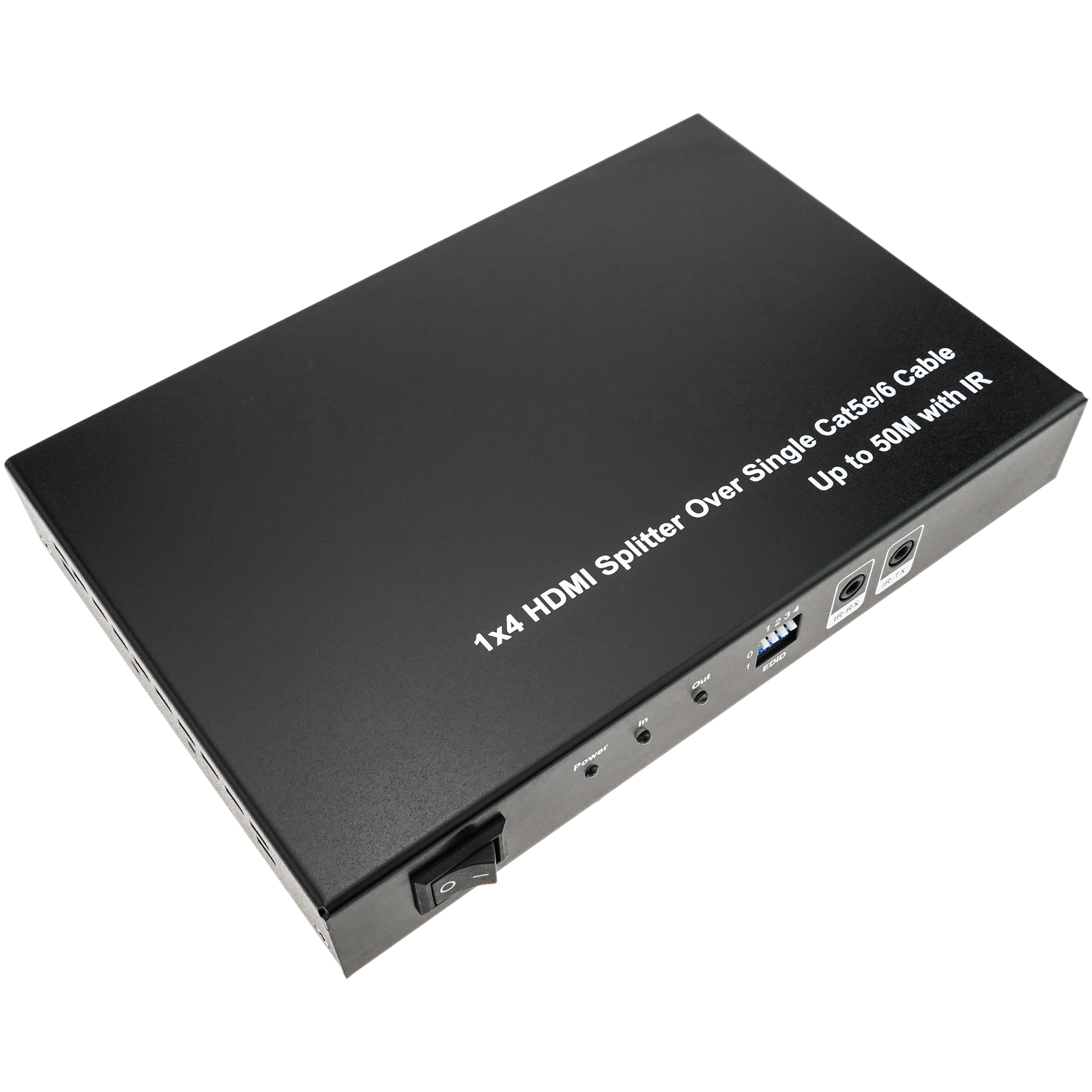 Multiplicador extensor HDMI de 4 puertos a través de cable ethernet Cat.5e hasta 50 m con IR - BeMatik