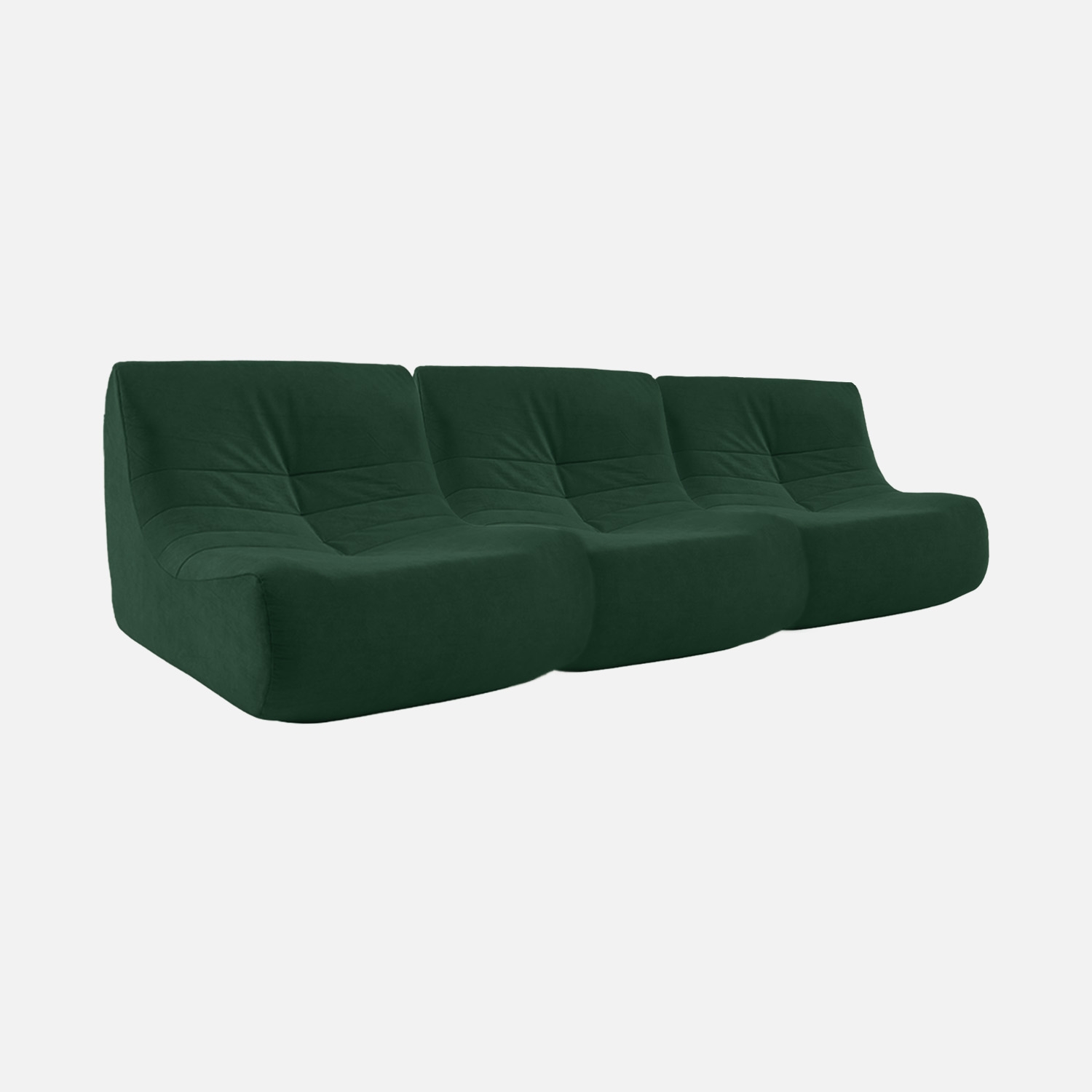 sweeek - Sofá modular de terciopelo, 3 plazas , Sokol terciopelo , 91x105x72