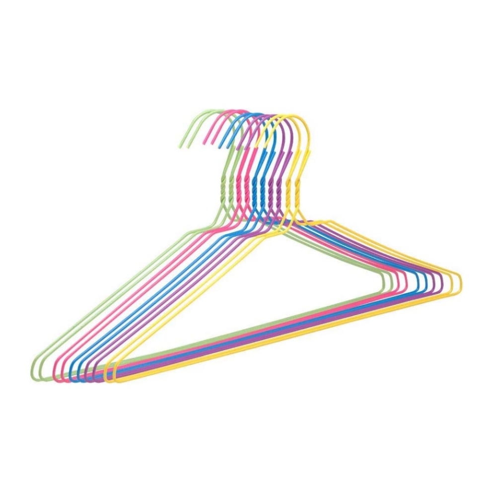 ZYLX SHOPPING – Pack 20/40/80 perchas metálicas multicolor 40×20 cm resistentes para ropa ligera y de diario